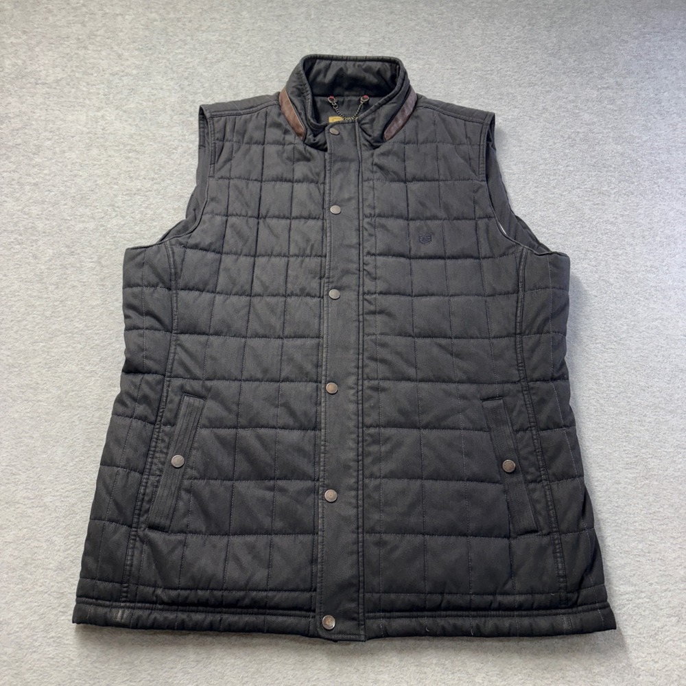Dubarry of Ireland Mens Quilted Vest XL Black Full Zip Herringbone